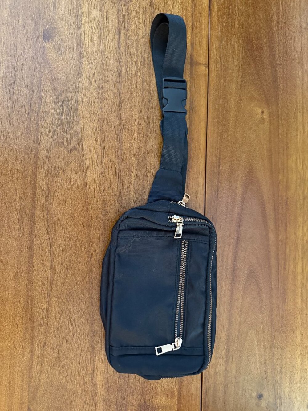 Black Nylon Multi-Pocket Fanny Pack